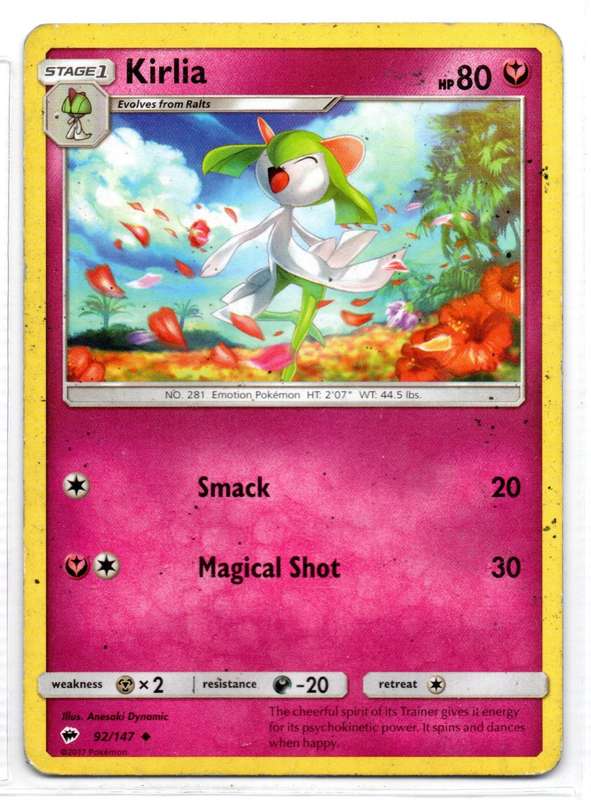 2017 Pokemon - Burning Shadows - Kirlia 92/147 Uncommon