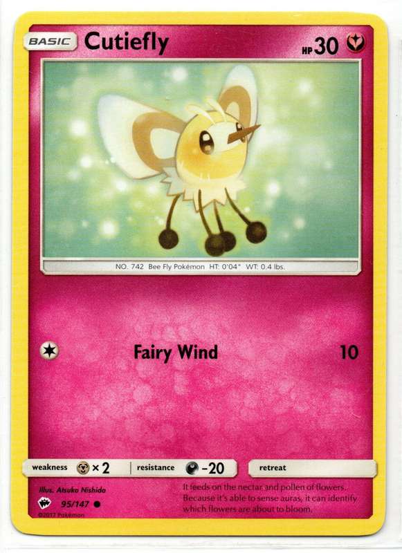 2017 Pokemon - Burning Shadows - Cutiefly 95/147 Common
