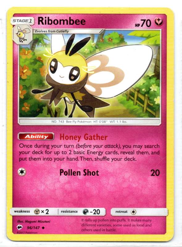 2017 Pokemon - Burning Shadows - Ribombee 96/147 Uncommon