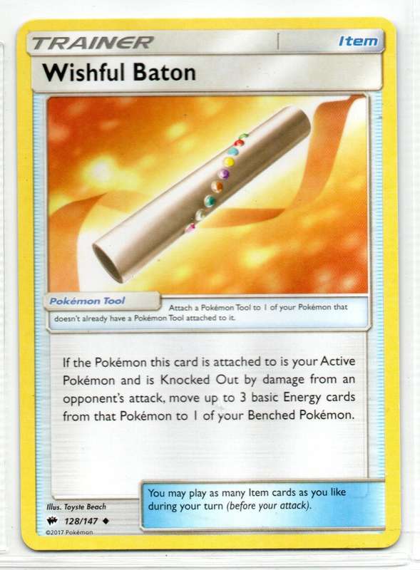2017 Pokemon - Burning Shadows - Trainer Wishful Baton 128/147 Uncommon