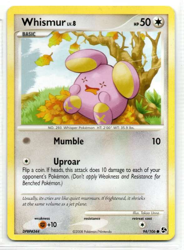 2008 Pokemon/Nintendo - Great Encounters - Whismur 94/106 Common