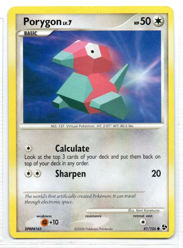 2008 Pokemon/Nintendo - Great Encounters - Porygon 81/106 Common