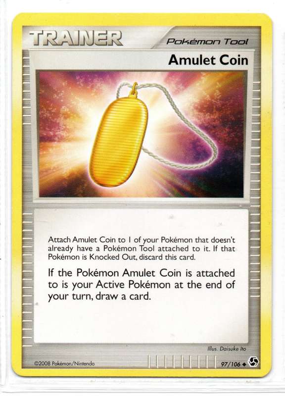 2008 Pokemon/Nintendo - Great Encounters - Trainer Amulet Coin 97/106 Uncommon