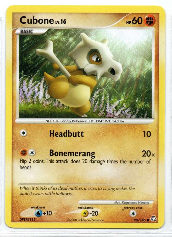 2008 Pokemon/Nintendo - Legends Awakend - Cubone 90/146 Common
