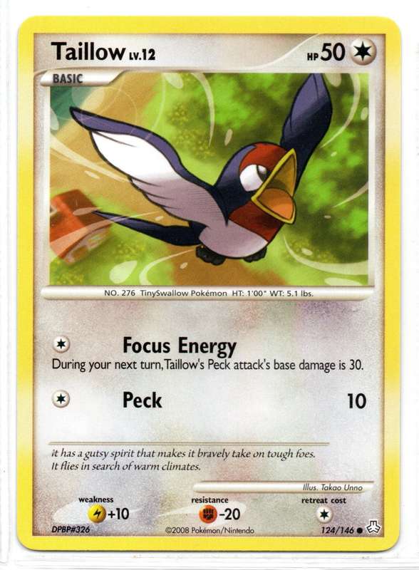 2008 Pokemon/Nintendo - Legends Awakend - Taillow 124/146 Common