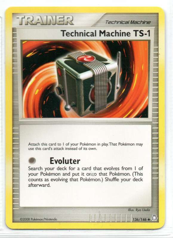 2008 Pokemon/Nintendo - Legends Awakend - Trainer Technical Machine TS-1 136/146 Uncommon