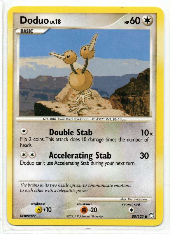 2007 Pokemon/Nintendo - Mysterious Treasures - Doduo 80/123 Common