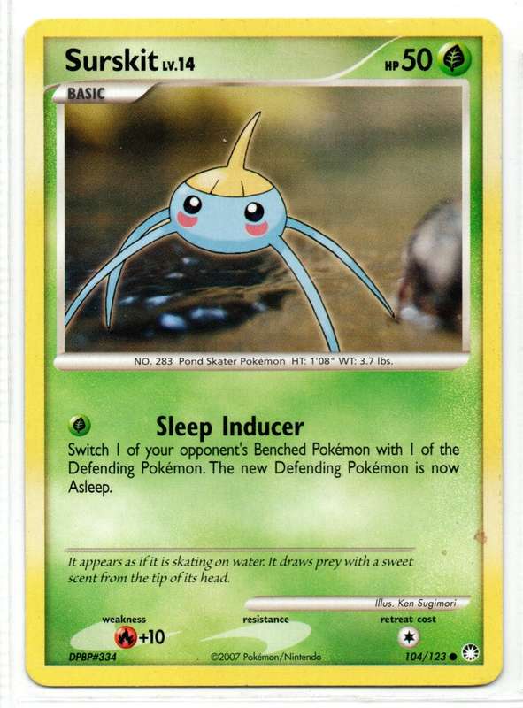 2007 Pokemon/Nintendo - Mysterious Treasures - Surskit 104/123 Common