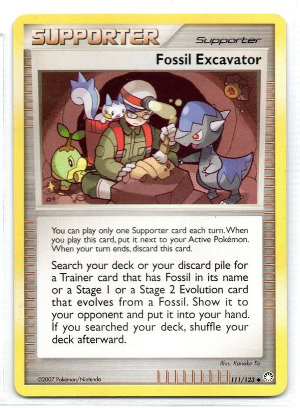 2007 Pokemon/Nintendo - Mysterious Treasures - Supporter Fossil Excavator 111/123 Uncommon