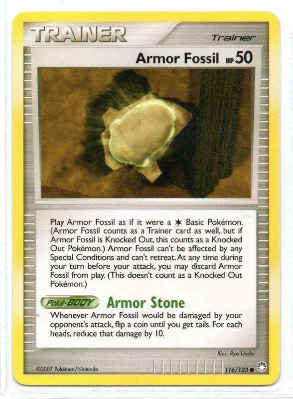 2007 Pokemon/Nintendo - Mysterious Treasures - Trainer Armor Fossil 116/123 Common