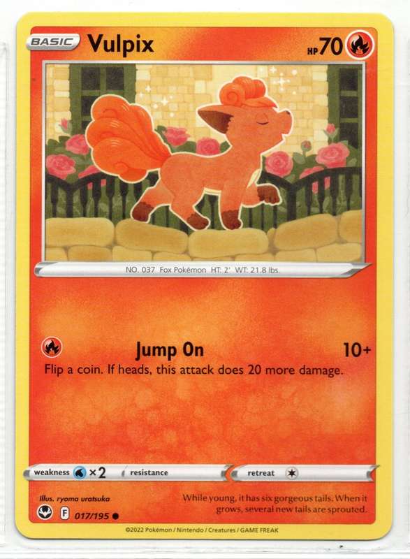 2022 Pokemon/Nintendo/Creatures/GAMEFREAK - Silver Tempest - Vulpix 17/195 Common