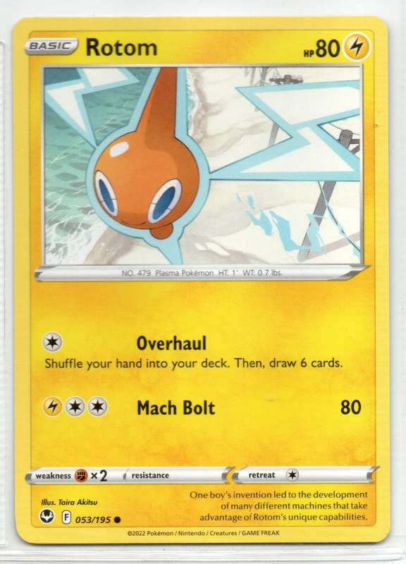 2022 Pokemon/Nintendo/Creatures/GAMEFREAK - Silver Tempest - Rotom 53/195 Common