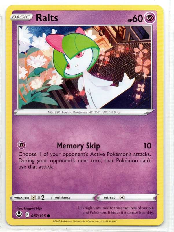 2022 Pokemon/Nintendo/Creatures/GAMEFREAK - Silver Tempest - Ralts 67/195 Common