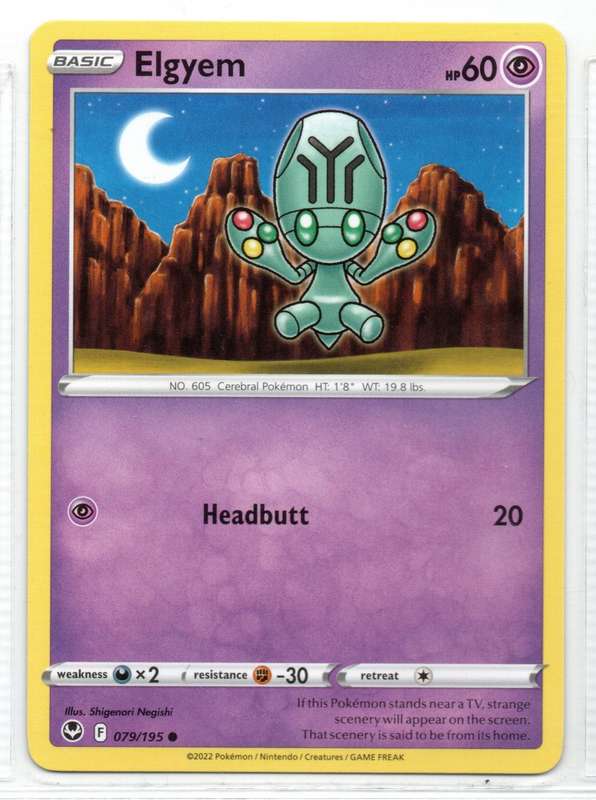 2022 Pokemon/Nintendo/Creatures/GAMEFREAK - Silver Tempest - Elgyem 79/195 Common
