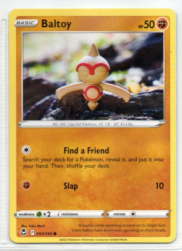 2022 Pokemon/Nintendo/Creatures/GAMEFREAK - Silver Tempest - Baltoy 93/195 Common