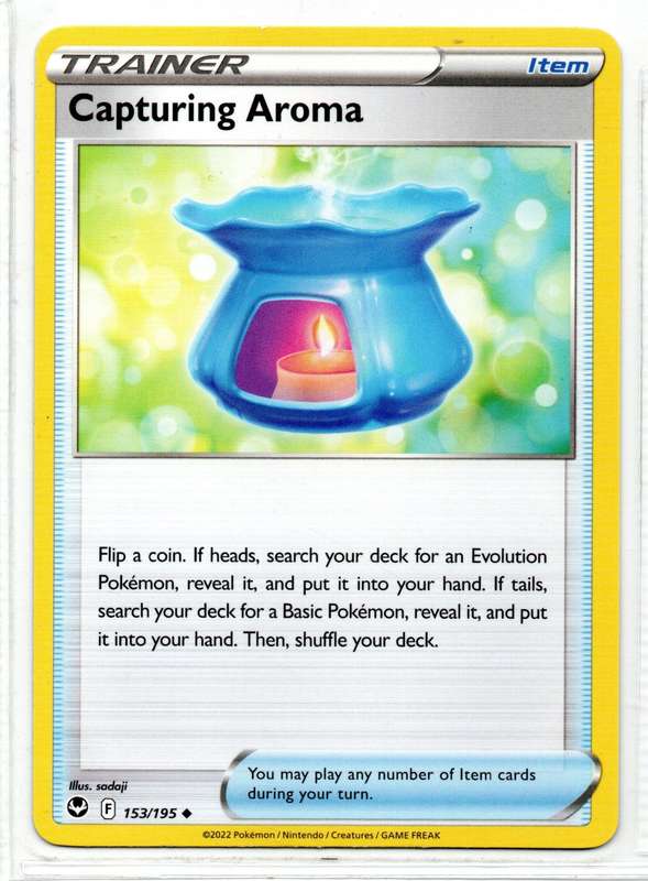 2022 Pokemon/Nintendo/Creatures/GAMEFREAK - Silver Tempest - Trainer Capturing Aroma 153/195 Uncommo