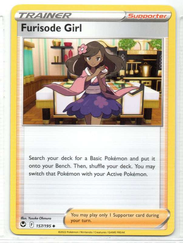 2022 Pokemon/Nintendo/Creatures/GAMEFREAK - Silver Tempest - Trainer Furisode Girl 157/195 Uncommon