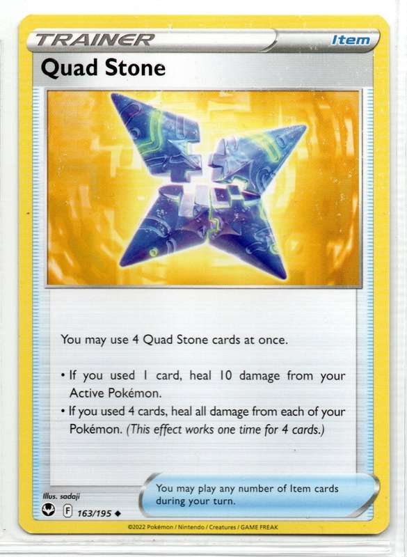 2022 Pokemon/Nintendo/Creatures/GAMEFREAK - Silver Tempest - Trainer Quad Stone 163/195 Uncommon
