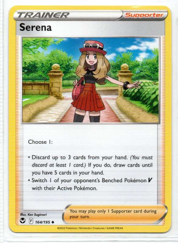 2022 Pokemon/Nintendo/Creatures/GAMEFREAK - Silver Tempest - Trainer Serena 164/195 Uncommon