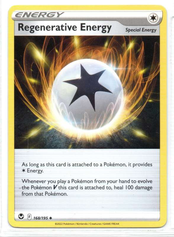 2022 Pokemon/Nintendo/Creatures/GAMEFREAK - Silver Tempest - Energy Regenerative Energy 168/195 Unco