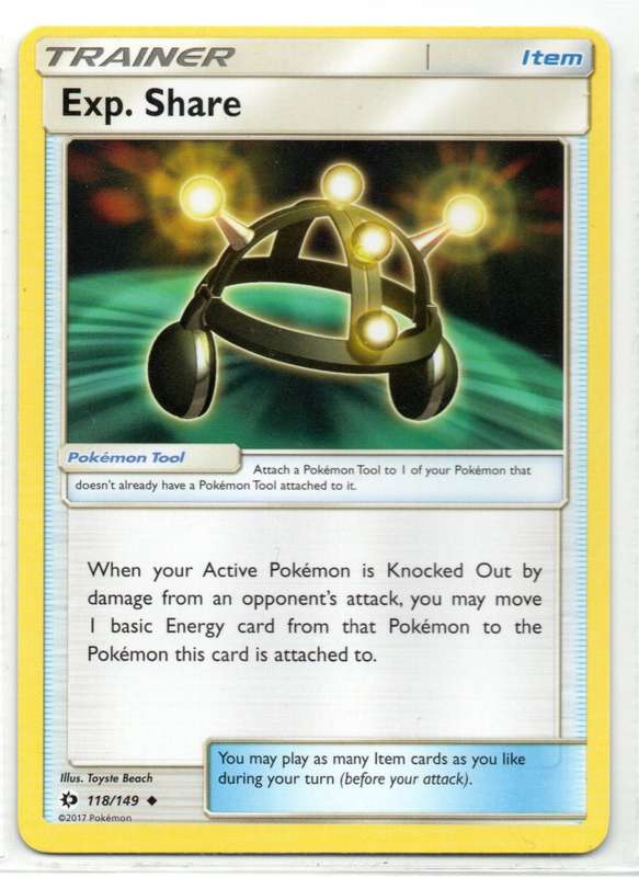 2017 Pokemon - SM Base Set - Trainer Exp. Share 118/149 Uncommon
