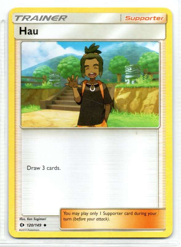 2017 Pokemon - SM Base Set - Trainer Hau 120/149 Uncommon