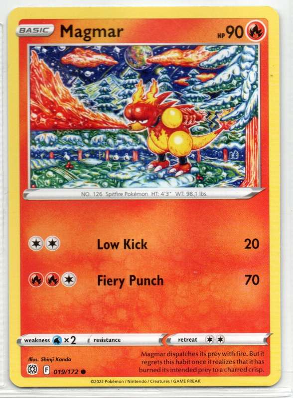 2022 Pokemon/Nintendo/Creatures/GAMEFREAK - Brilliant Stars - Magmar 19/172 Common