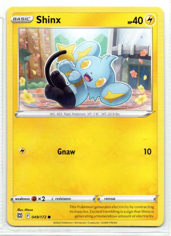 2022 Pokemon/Nintendo/Creatures/GAMEFREAK - Brilliant Stars - Shinx 49/172 Common