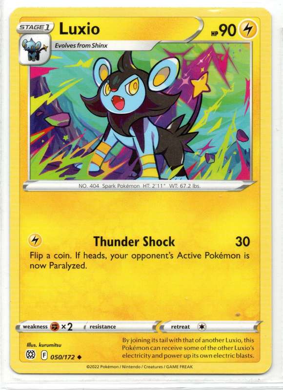 2022 Pokemon/Nintendo/Creatures/GAMEFREAK - Brilliant Stars - Luxio 50/172 Uncommon