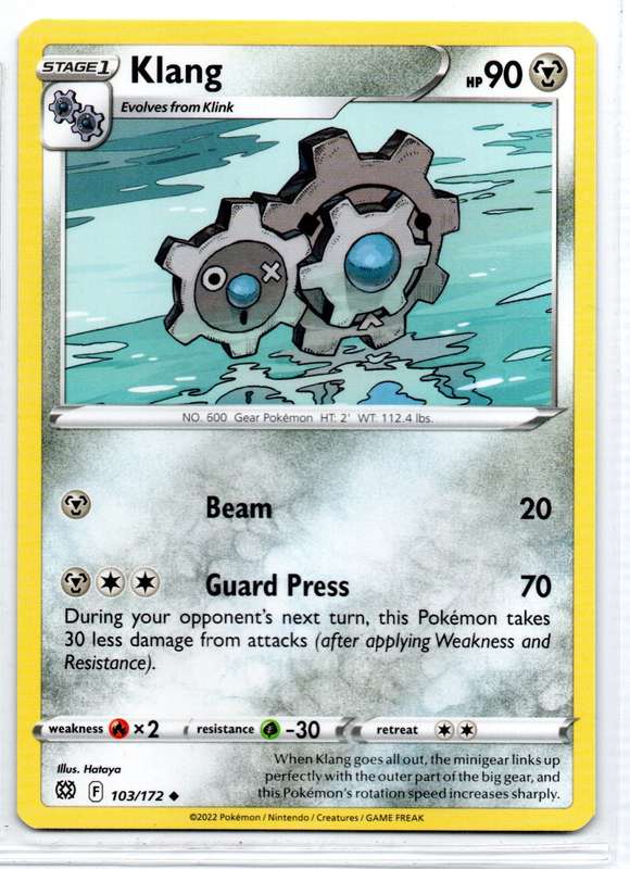 2022 Pokemon/Nintendo/Creatures/GAMEFREAK - Brilliant Stars - Klang 103/172 Uncommon