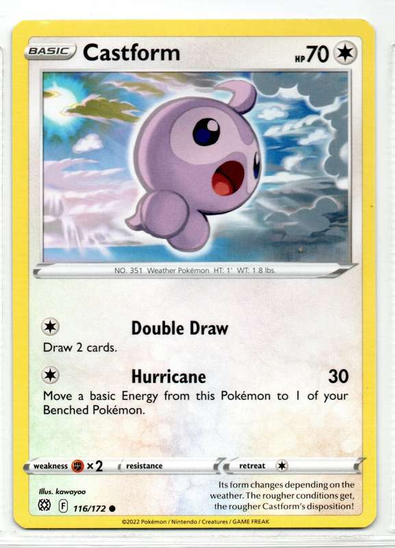 2022 Pokemon/Nintendo/Creatures/GAMEFREAK - Brilliant Stars - Castform 116/172 Common