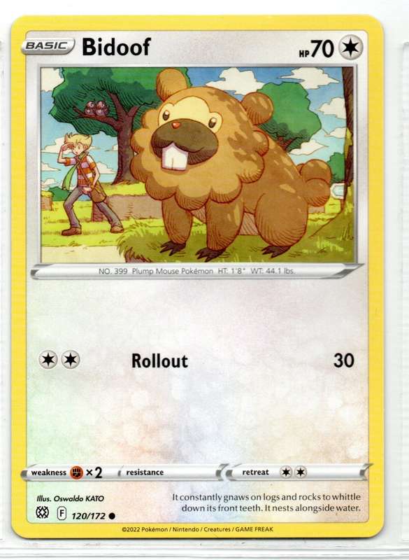 2022 Pokemon/Nintendo/Creatures/GAMEFREAK - Brilliant Stars - Bidoof 120/172 Common