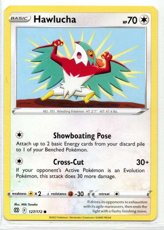 2022 Pokemon/Nintendo/Creatures/GAMEFREAK - Brilliant Stars - Hawlucha 127/172 Common