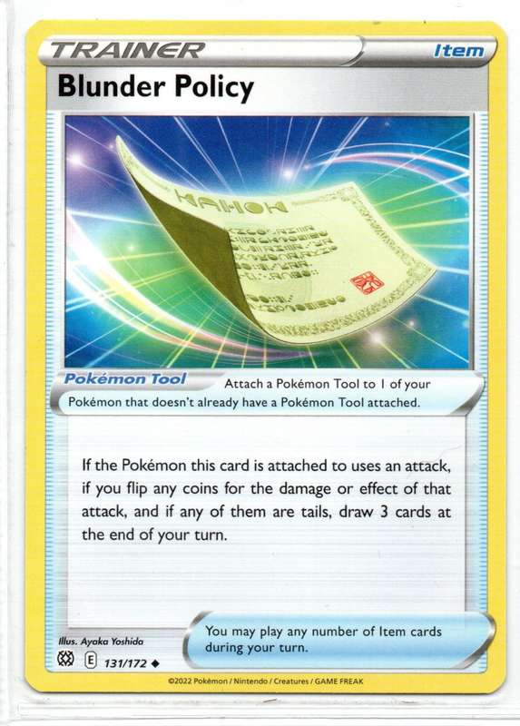 2022 Pokemon/Nintendo/Creatures/GAMEFREAK - Brilliant Stars - Trainer Blunder Policy 131/172 Uncommo