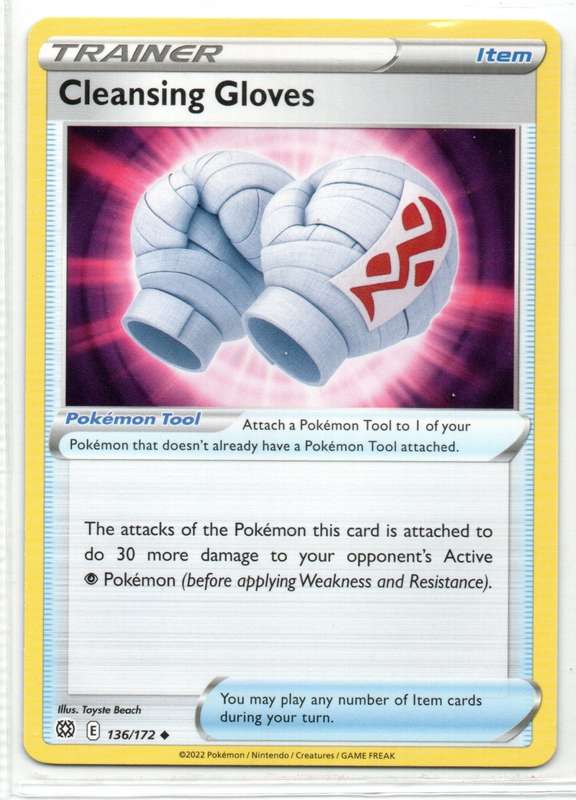 2022 Pokemon/Nintendo/Creatures/GAMEFREAK - Brilliant Stars - Trainer Cleansing Gloves 136/172 Uncom