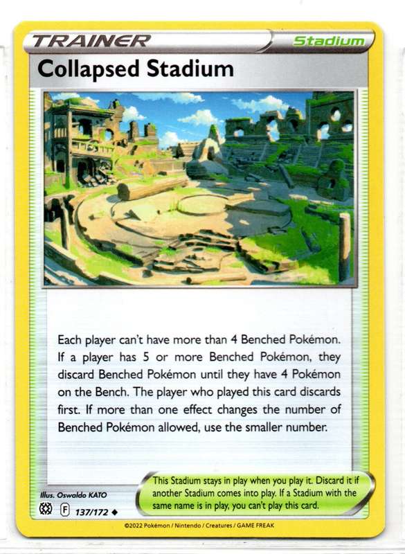 2022 Pokemon/Nintendo/Creatures/GAMEFREAK - Brilliant Stars - Trainer Collapsed Stadium 137/172 Unco