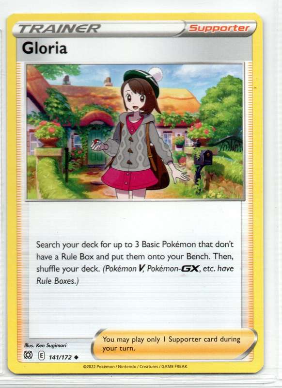 2022 Pokemon/Nintendo/Creatures/GAMEFREAK - Brilliant Stars - Trainer Gloria 141/172 Uncommon