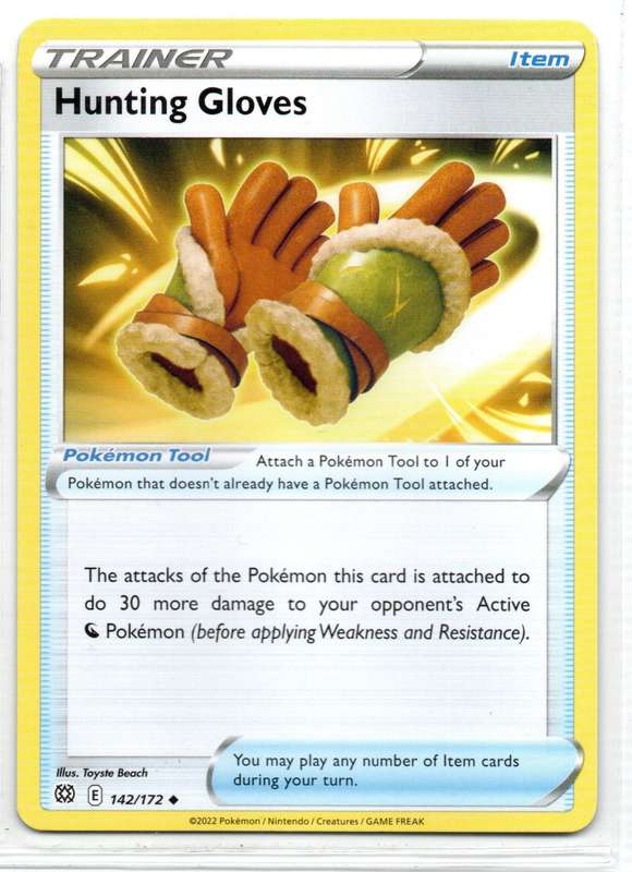 2022 Pokemon/Nintendo/Creatures/GAMEFREAK - Brilliant Stars - Trainer Hunting Gloves 142/172 Uncommo