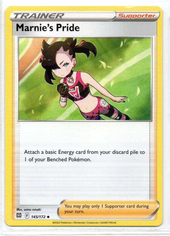2022 Pokemon/Nintendo/Creatures/GAMEFREAK - Brilliant Stars - Trainer Marnie`s Pride 145/172 Uncommo