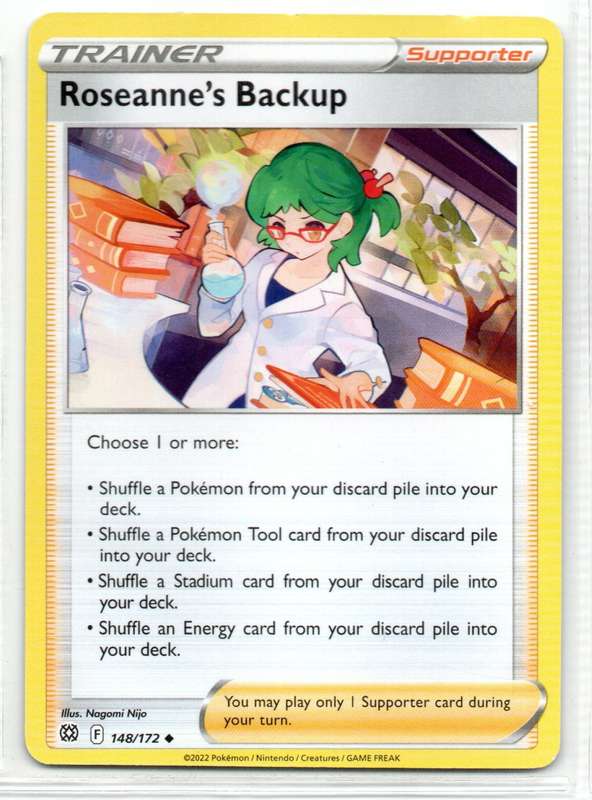 2022 Pokemon/Nintendo/Creatures/GAMEFREAK - Brilliant Stars - Trainer Roseanne`s Backup 148/172 Unco