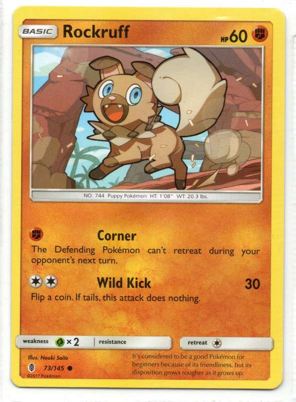 2017 Pokemon - Guardians Rising - Rockruff 73/145 Common