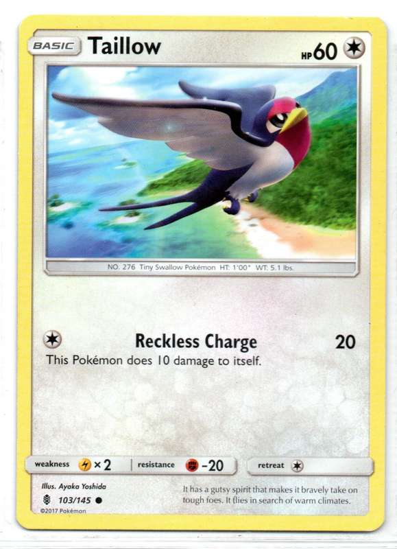 2017 Pokemon - Guardians Rising - Taillow 103/145 Common