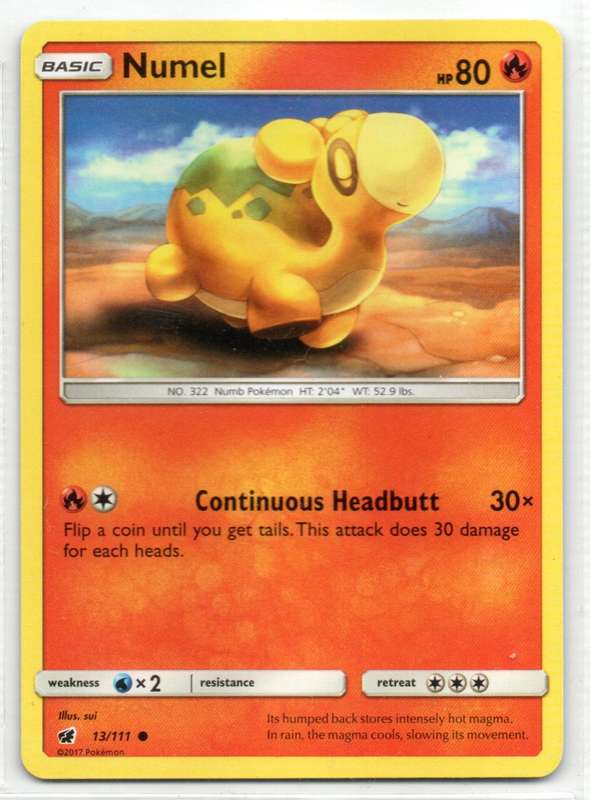 2017 Pokemon - Crimson Invasion - Numel 13/111 Common