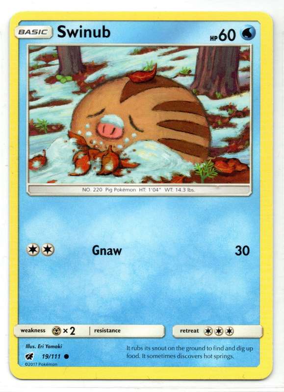 2017 Pokemon - Crimson Invasion - Swinub 19/111 Common