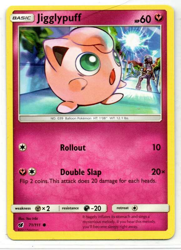 2017 Pokemon - Crimson Invasion - Jigglypuff 71/111 Common