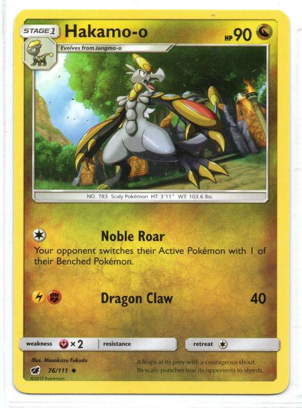 2017 Pokemon - Crimson Invasion - Hakamo-o 76/111 Uncommon