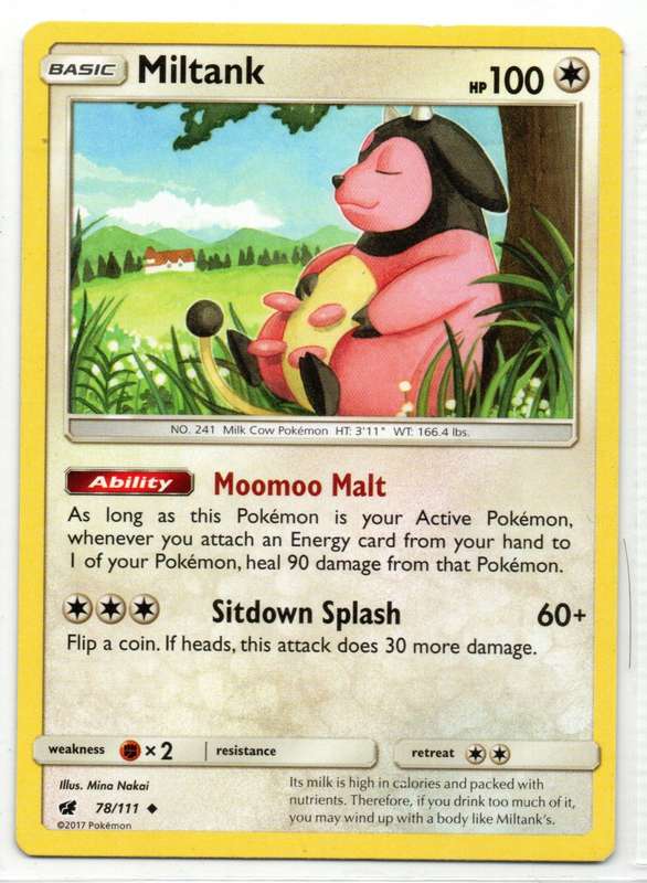2017 Pokemon - Crimson Invasion - Miltank 78/111 Uncommon