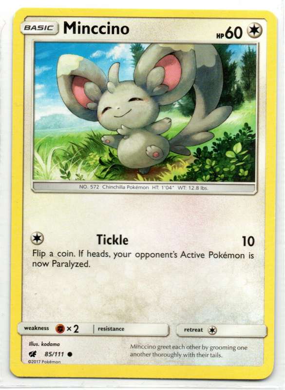 2017 Pokemon - Crimson Invasion - Minccino 85/111 Common