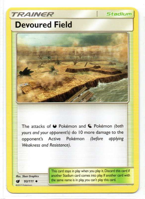 2017 Pokemon - Crimson Invasion - Trainer Devoured Field 93/111 Uncommon