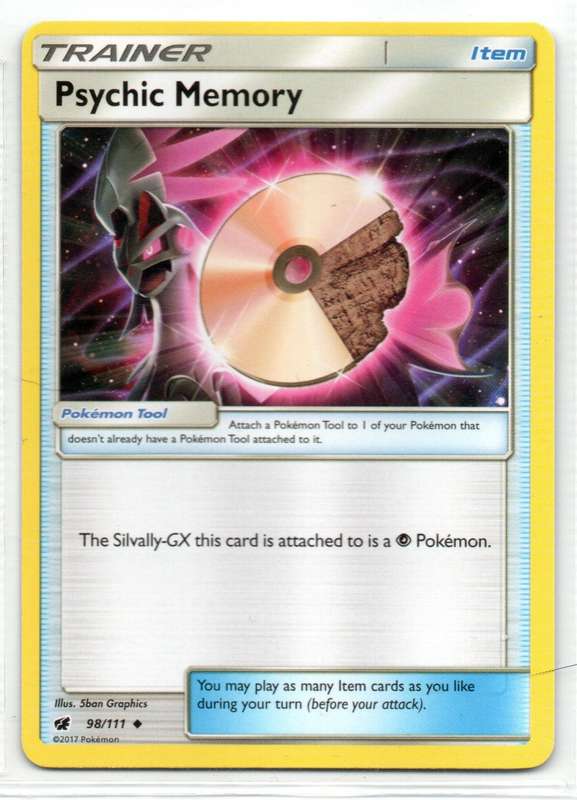 2017 Pokemon - Crimson Invasion - Trainer Psychic Memory 98/111 Uncommon